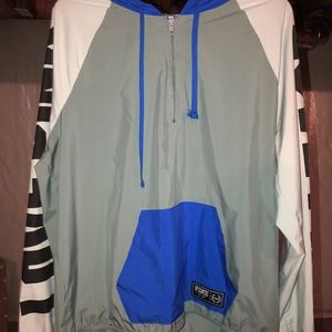 Blue and gray PINK windbreaker